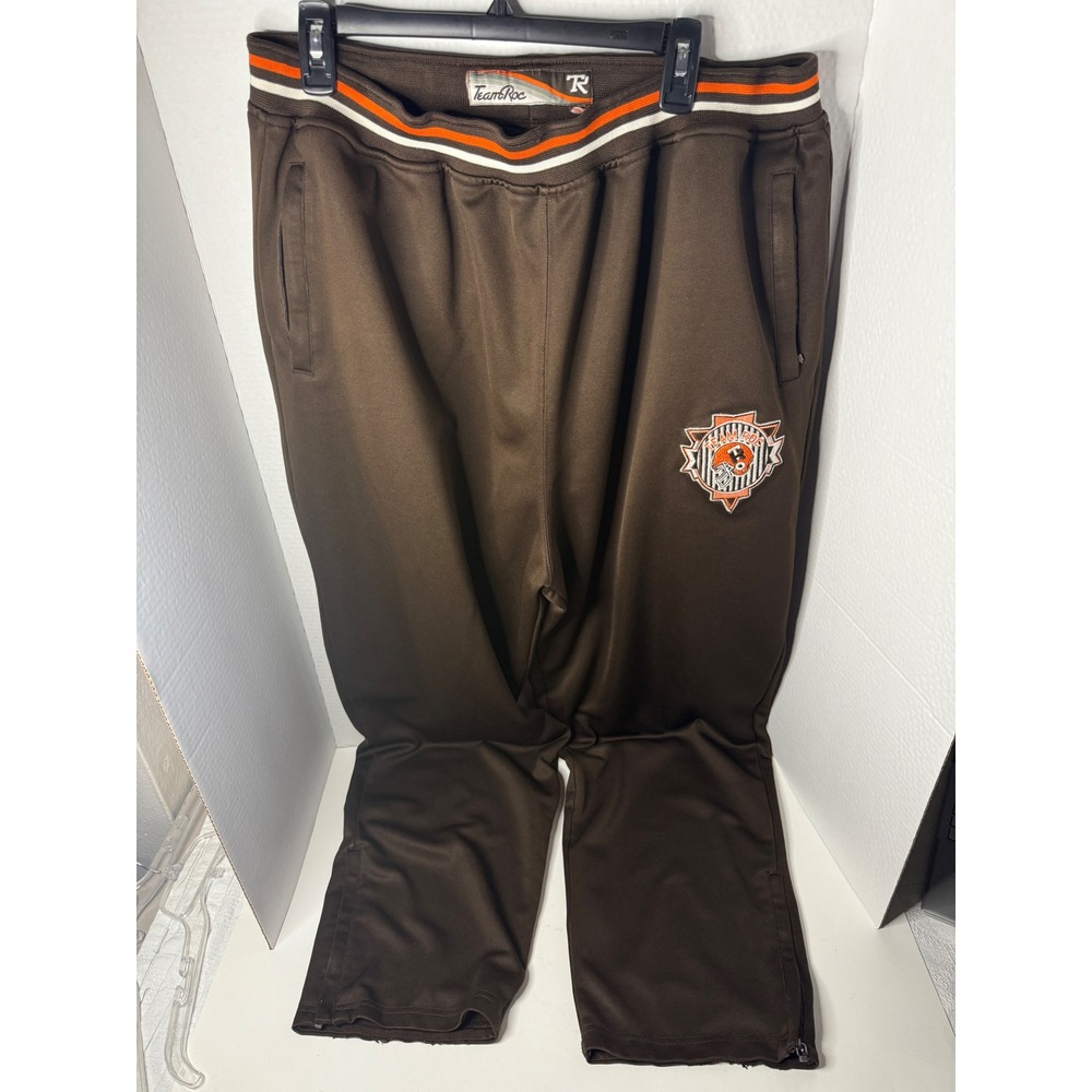 Team Roc Cleveland Browns NFL Brown Track Pants Zip Ankle Men's 2XL